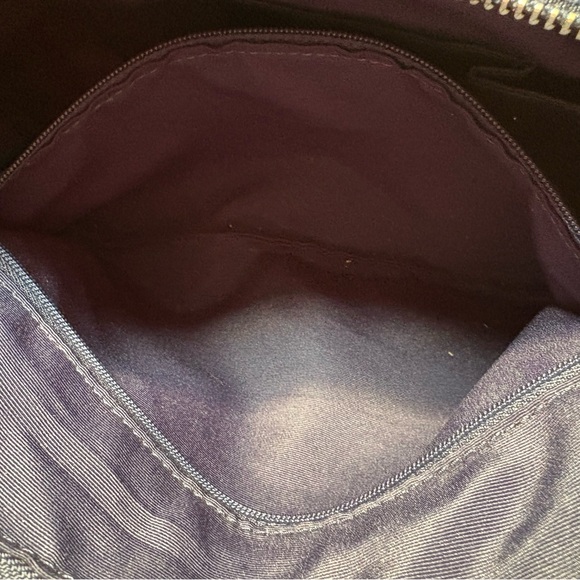 Coach Shoulder Bag Navy, White, Orange Signature C Pattern with wallet - Picture 11 of 15